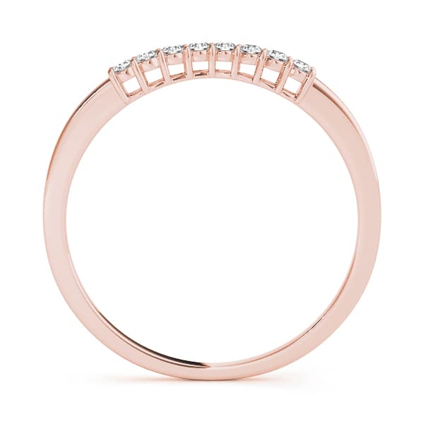 Prong Set Curved Wedding Bands (0.1 ct. tw.), Side view in rose gold