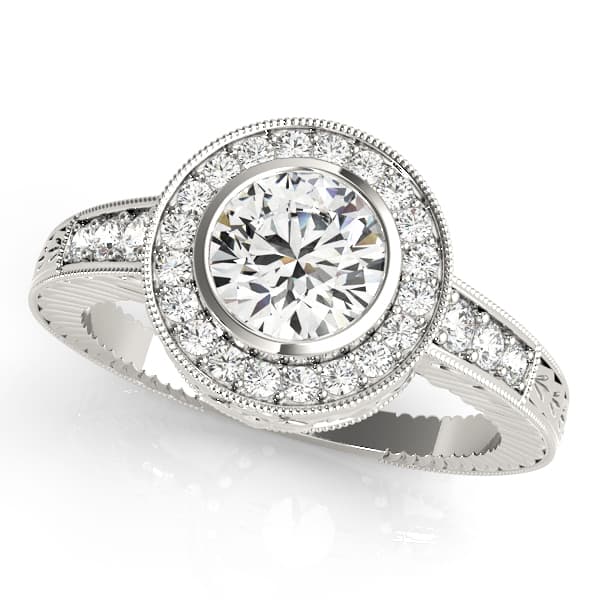 ENGAGEMENT RINGS HALO ROUND — style 50293 in 10k White Gold