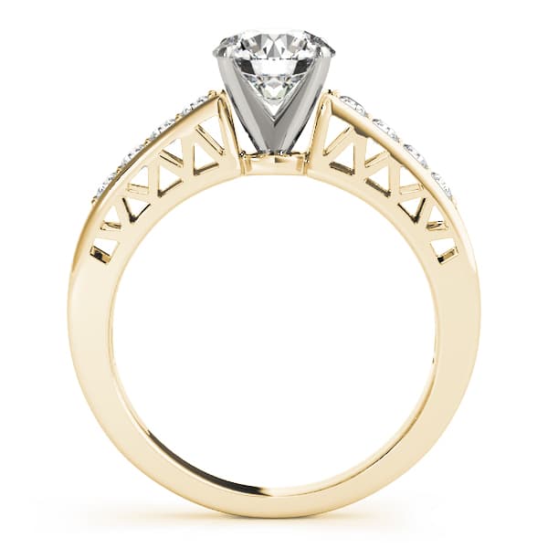 Channel Set Single Row Engagement Ring, style 50295, Side view in yellow gold