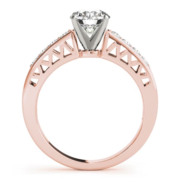 Channel Set Single Row Engagement Ring, style 50295, Side view in rose gold