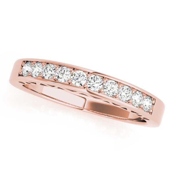 Channel Set Wedding Band (0.3 ct. tw.), Front view in rose gold