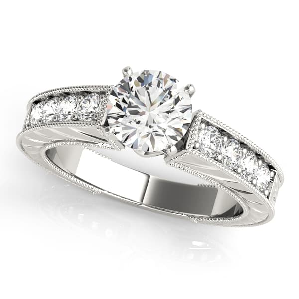 ENGAGEMENT RINGS ANTIQUE — style 50296 in 10k White Gold