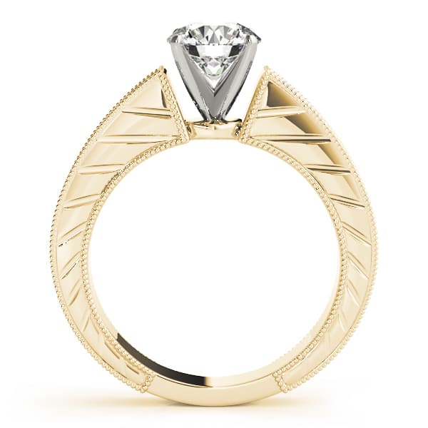 Antique Engagement Ring, style 50296, Side view in yellow gold