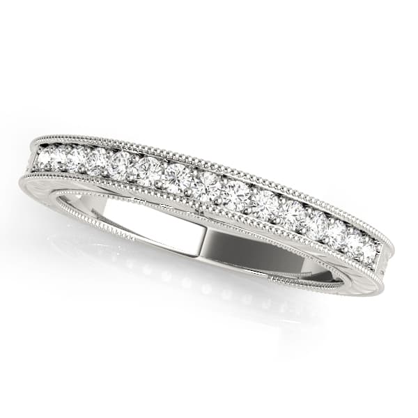 Channel Set Filigree Wedding Band — View 1