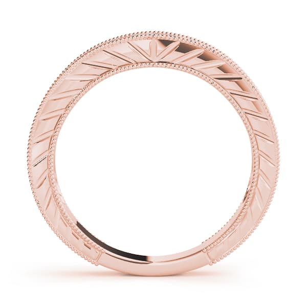 Channel Set Filigree Wedding Band (1/4 ct. tw.), Side view in rose gold