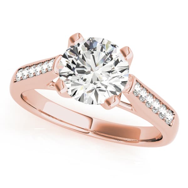 Channel Set Single Row Engagement Ring, style 50297, Front view in rose gold
