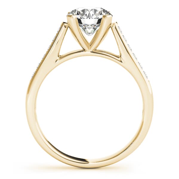 Channel Set Single Row Engagement Ring, style 50297, Side view in yellow gold