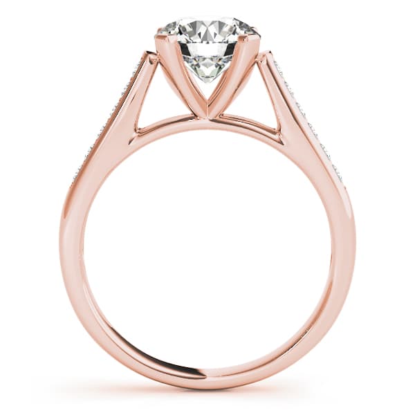 Channel Set Single Row Engagement Ring, style 50297, Side view in rose gold