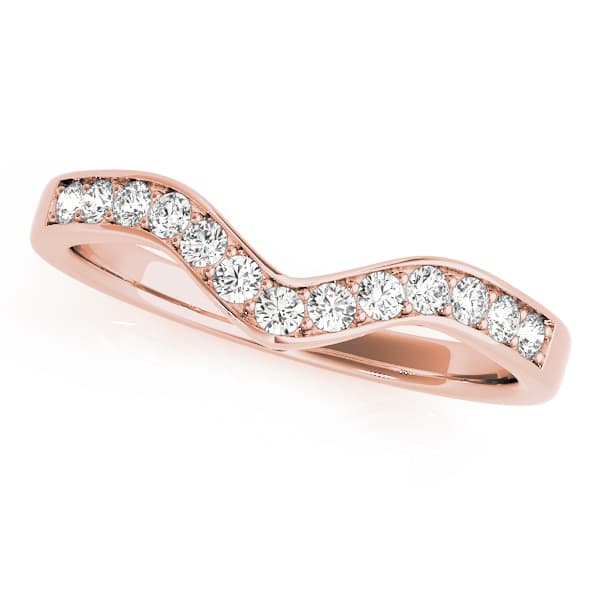 Curved Wedding Band (0.2 ct. tw.), Front view in rose gold