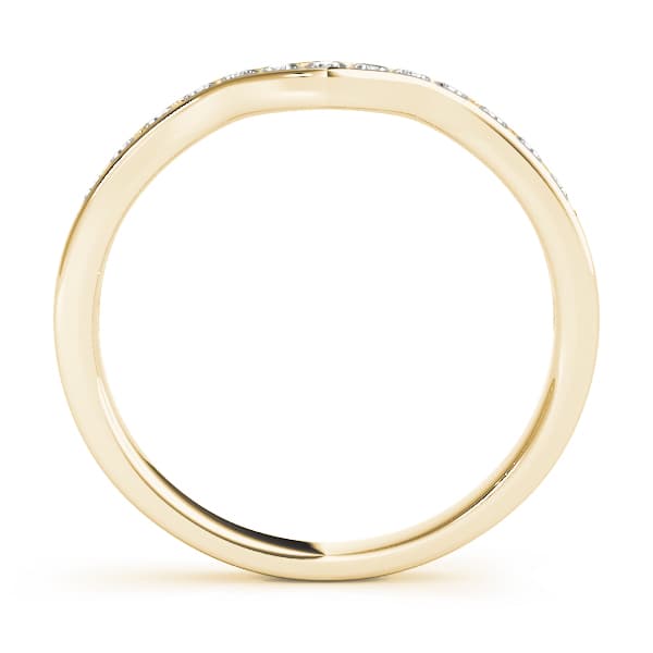 Curved Wedding Band (0.2 ct. tw.), Side view in yellow gold