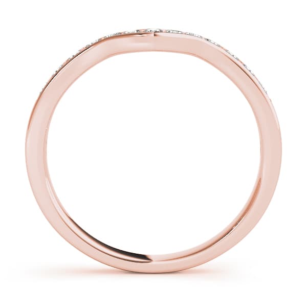 Curved Wedding Band (0.2 ct. tw.), Side view in rose gold