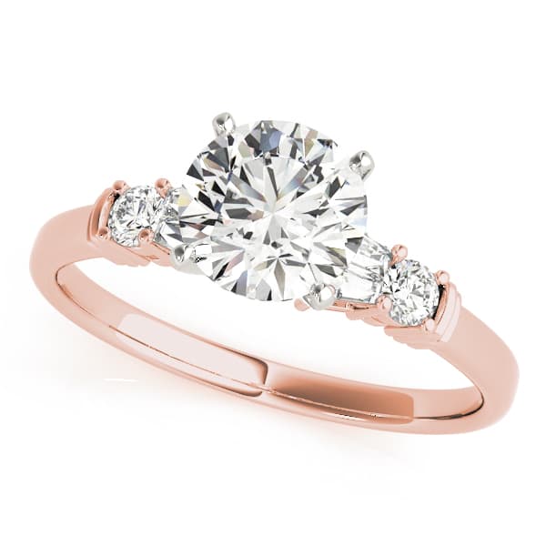 Fancy Shape Bague Engagement Ring in Rose gold