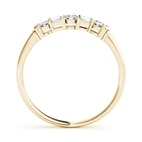 Fancy Shape Baguette Wedding Bands (0.19 ct. tw.), Side view in yellow gold