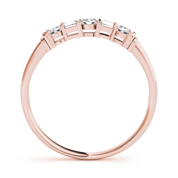 Fancy Shape Baguette Wedding Bands (0.19 ct. tw.), Side view in rose gold