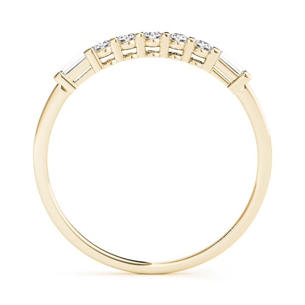 Fancy Shape Baguette Wedding Band (0.16 ct. tw.), Side view in yellow gold
