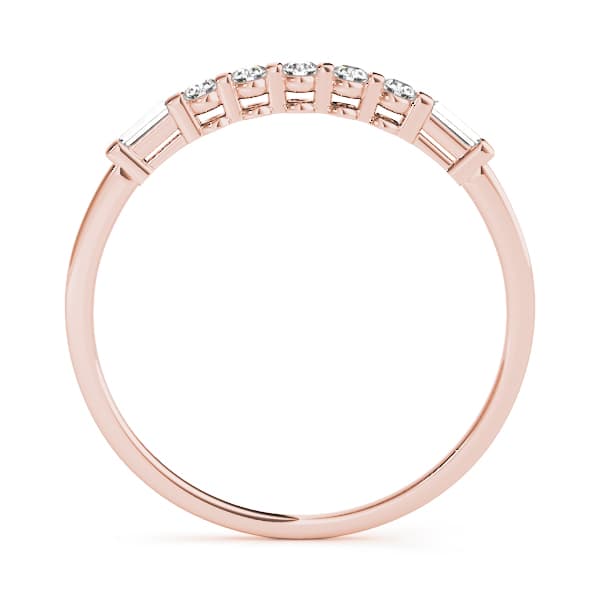 Fancy Shape Baguette Wedding Band (0.16 ct. tw.), Side view in rose gold