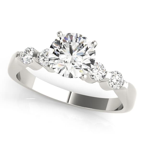 ENGAGEMENT RINGS SINGLE ROW PRONG — style 50300 in 10k White Gold