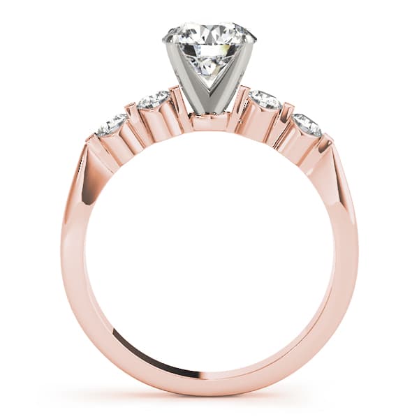 Single Row Prong Engagement Ring, style 50300, Side view in rose gold