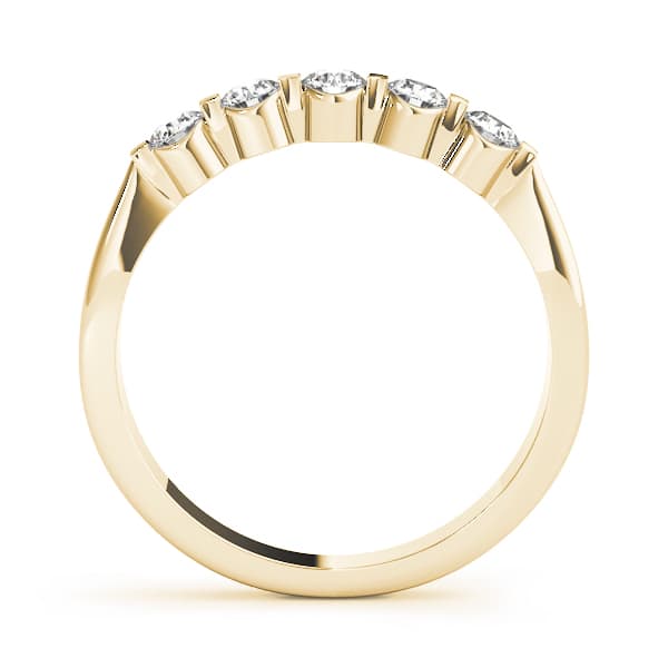 Bar Set Wedding Rings (0.45 ct. tw.), Side view in yellow gold