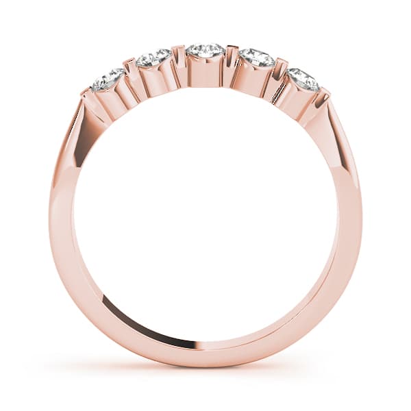 Bar Set Wedding Rings (0.45 ct. tw.), Side view in rose gold