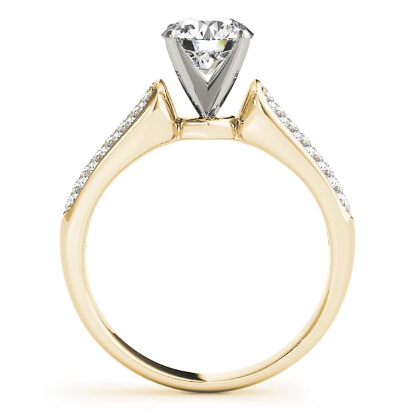 Multi-Row Pavé Engagement Ring, style 50305, Side view in yellow gold