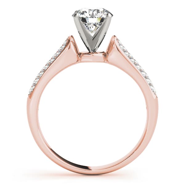 Multi-Row Pavé Engagement Ring, style 50305, Side view in rose gold