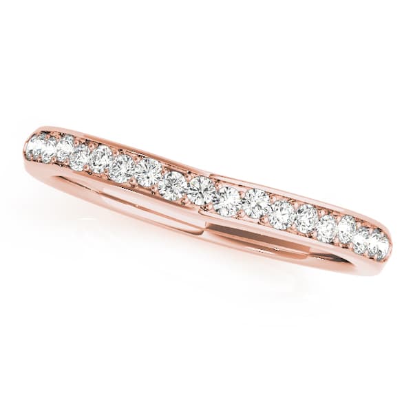 Curved Wedding Band (0.27 ct. tw.), Front view in rose gold