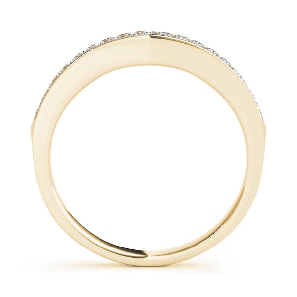 Curved Wedding Band (0.27 ct. tw.), Side view in yellow gold