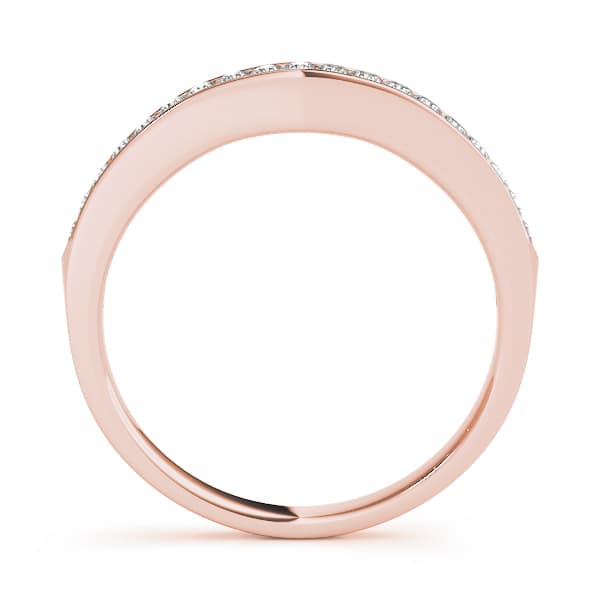 Curved Wedding Band (0.27 ct. tw.), Side view in rose gold