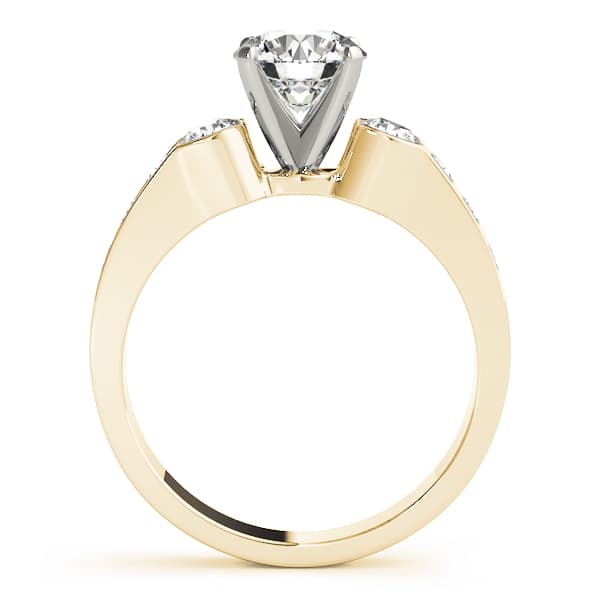 3-Stone Channel Set Engagement Ring, style 50306, Side view in yellow gold
