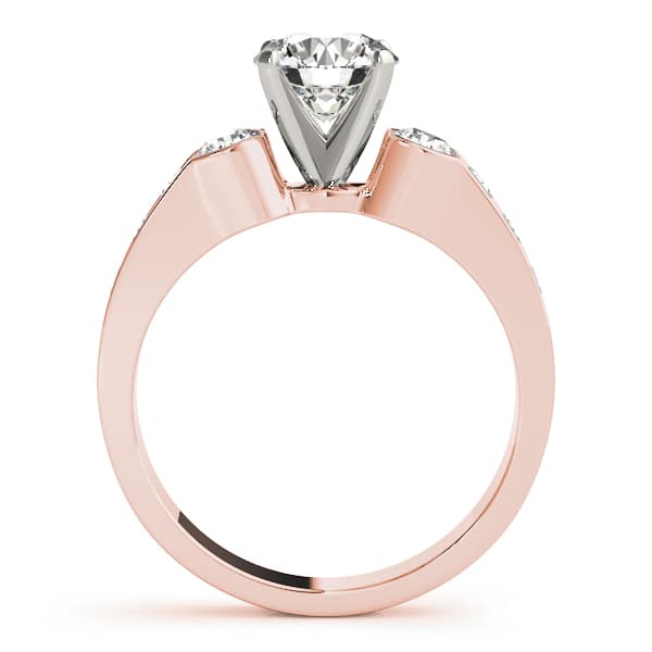 3-Stone Channel Set Engagement Ring, style 50306, Side view in rose gold