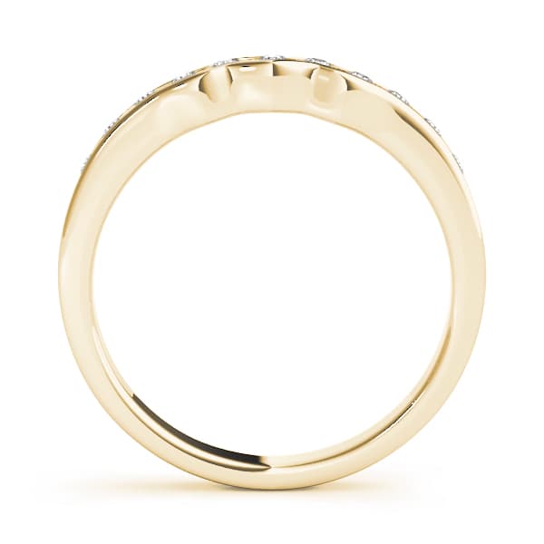 Curved Wedding Band (1/8 ct. tw.), Side view in yellow gold