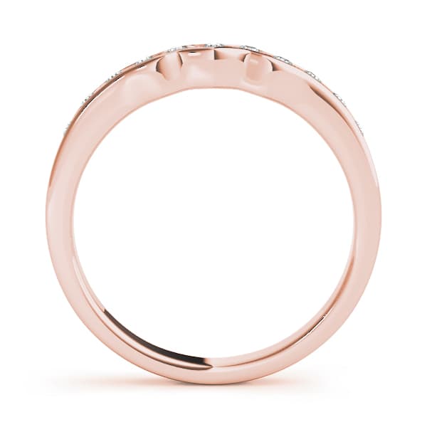 Curved Wedding Band (1/8 ct. tw.), Side view in rose gold