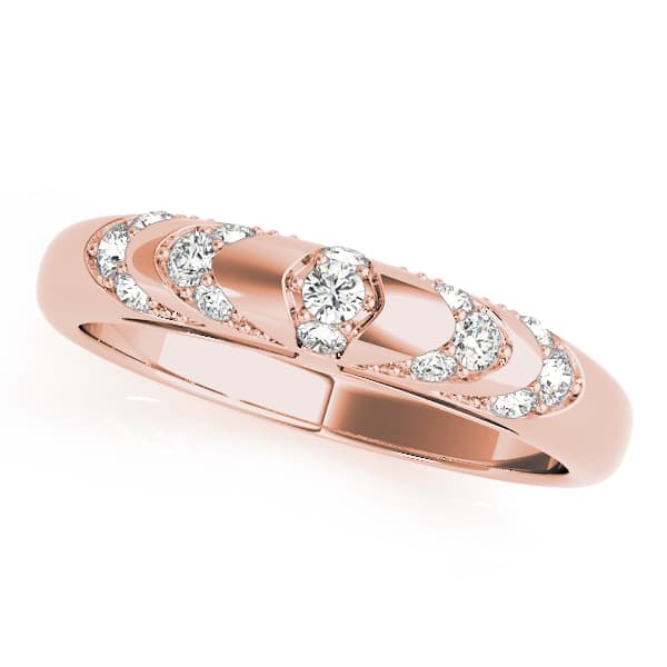 Contemporary Pavé Wedding Band (1/4 ct. tw.), Front view in rose gold