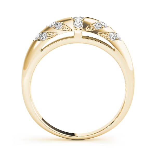 Contemporary Pavé Wedding Band (1/4 ct. tw.), Side view in yellow gold