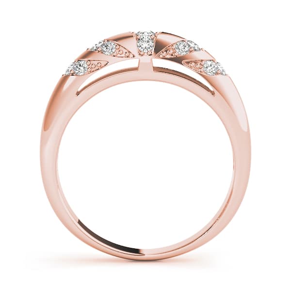Contemporary Pavé Wedding Band (1/4 ct. tw.), Side view in rose gold
