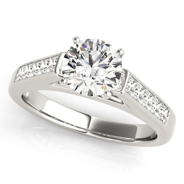 Single Row Fancy Shape Princess Cut Engagement Ring — style 50308 in 10k White Gold