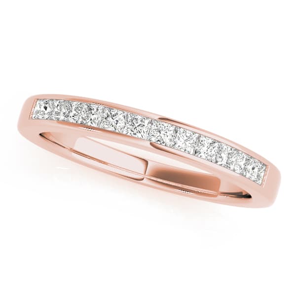 Channel Set Princess Cut Wedding Band (1 ct. tw.), Front view in rose gold