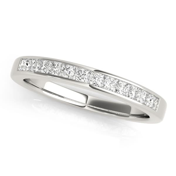 Channel Set Princess Cut Wedding Band — A — View 1