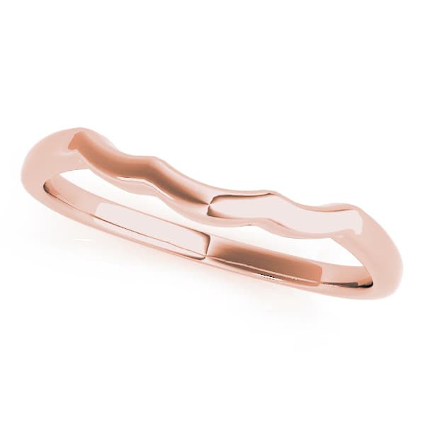 Curved Wedding Band, Front view in rose gold