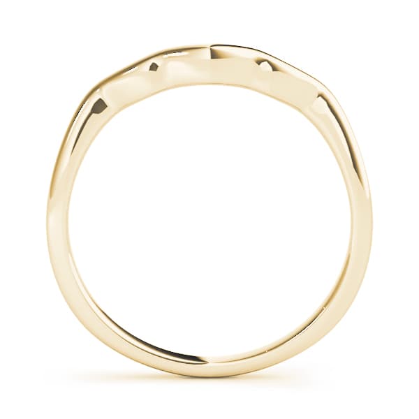 Curved Wedding Band, Side view in yellow gold