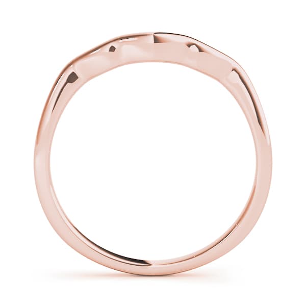 Curved Wedding Band, Side view in rose gold