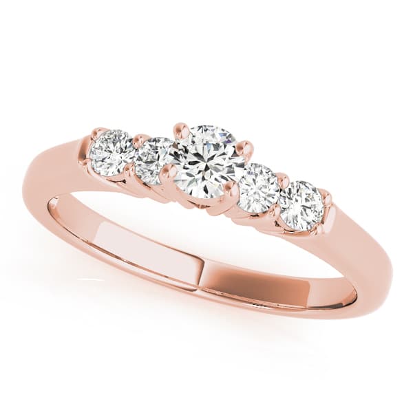 Single Row Prong Engagement Ring, style 50312, Front view in rose gold
