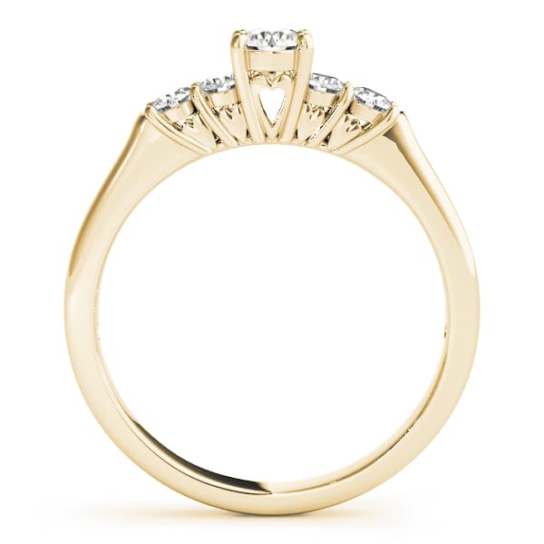 Single Row Prong Engagement Ring, style 50312, Side view in yellow gold