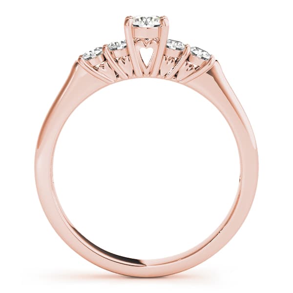 Single Row Prong Engagement Ring, style 50312, Side view in rose gold