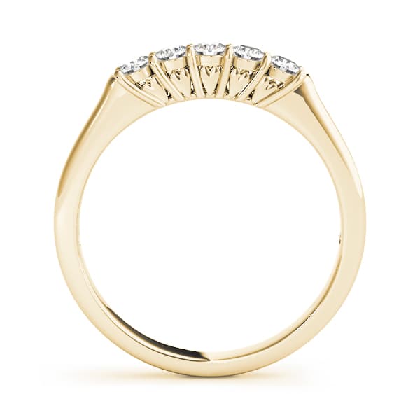 Prong Set Wedding Band (1/2 ct. tw.), Side view in yellow gold