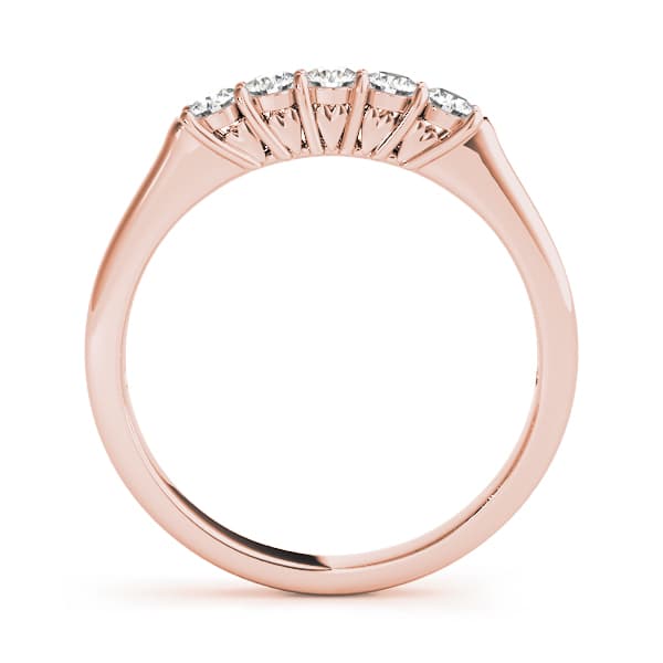 Prong Set Wedding Band (1/2 ct. tw.), Side view in rose gold