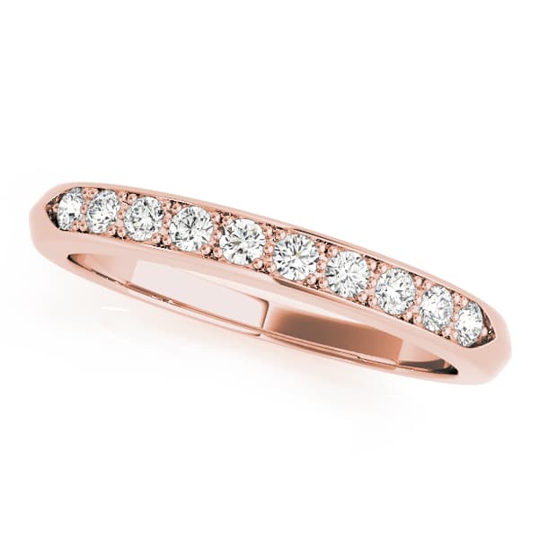 Channel Set Wedding Band (0.2 ct. tw.), Front view in rose gold