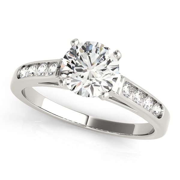 Single Row Channel Set Engagement Ring — style 50314 in 10k White Gold