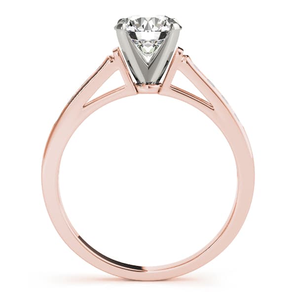 Single Row Channel Set Engagement Ring, style 50314, Side view in rose gold